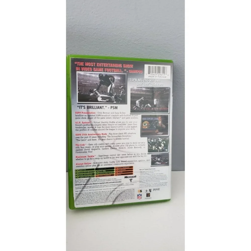 ESPN NFL 2K5 (Xbox, 2004) - Case and Manual Only